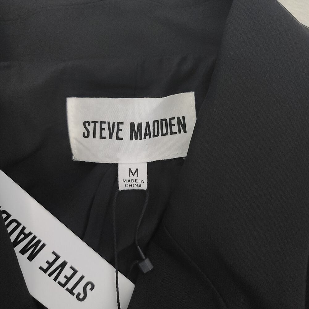 Steve Madden Stella Bocy Blazer Sz Med Black Preppy Dark Feminine Breakfast Club - Picture 11 of 12